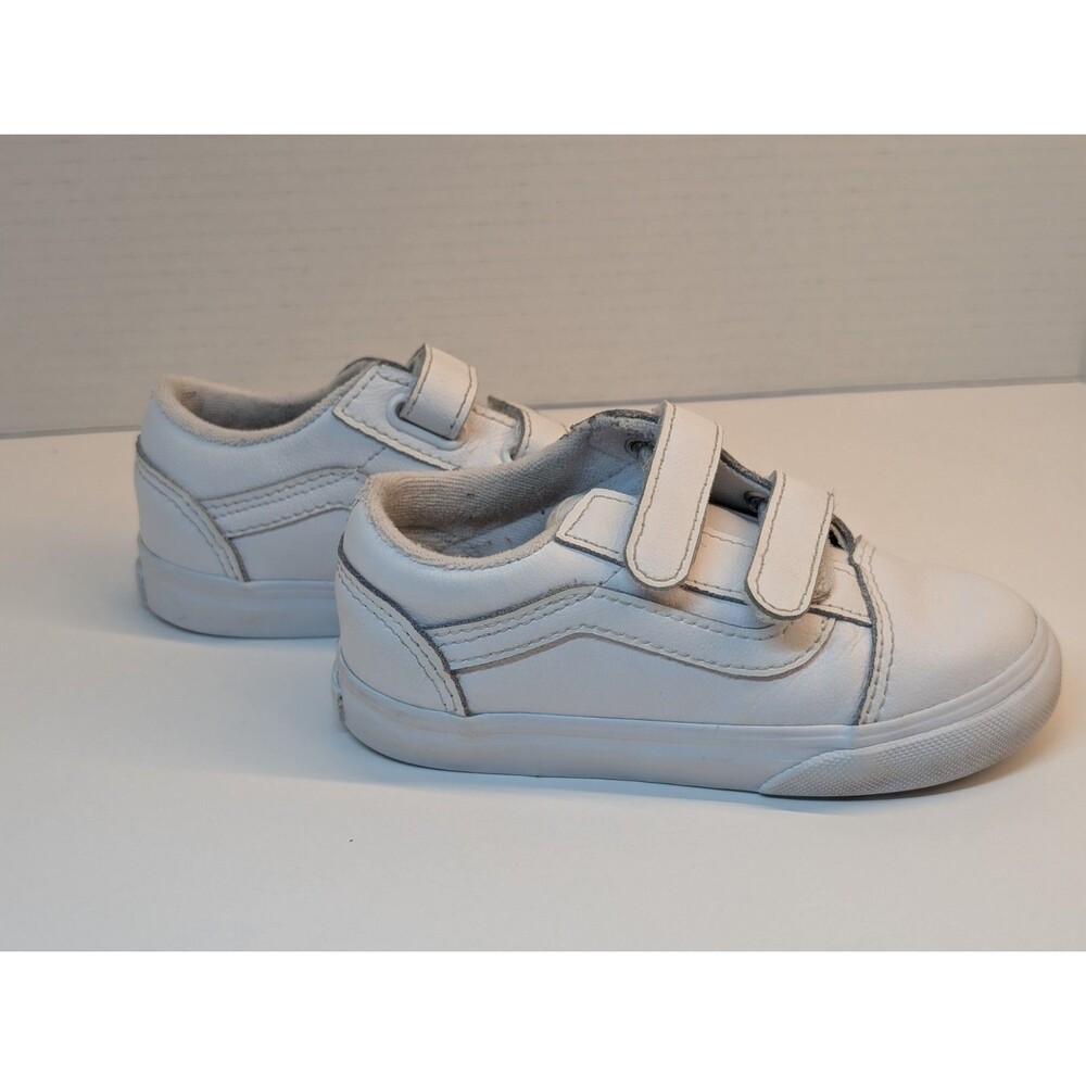 White Unisex Old Skool Classic Low Top Sneakers Toddler Size 8.5 - Picture 2 of 9